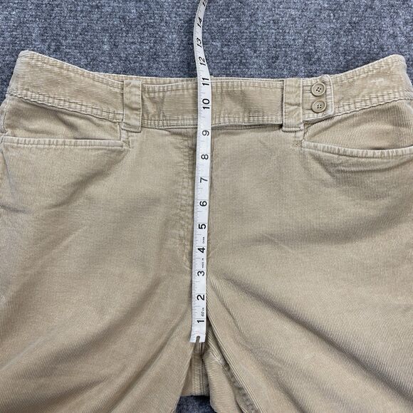 Talbots Corduroy Pants Womens 16 Petite Khaki Straight Leg Stretch Cotton Blend - Picture 8 of 9